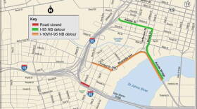 Fuller Warren Bridge detour map