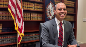 Virginia Attorney General Jay Jones sits in an office at the Barbara Johns Building, otherwise known as the Virginia AG's office, in downtown Richmond. 