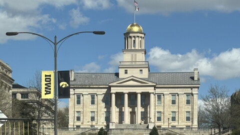 The University of Iowa campus is shown in spring 2026. (Bret Hayworth, Siouxland Public Media News)