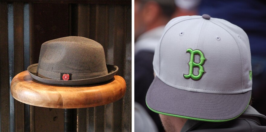 Fedoras are allowed as long as they are in subtle patterns and colors. Baseball caps with sports logos are not allowed.