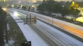 Frozen precipitation along I-85 through South Carolina.