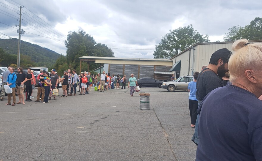 The water line at Pisgah Brewing in Black Mountain on Saturday, September 29. Photo by John Murphy.