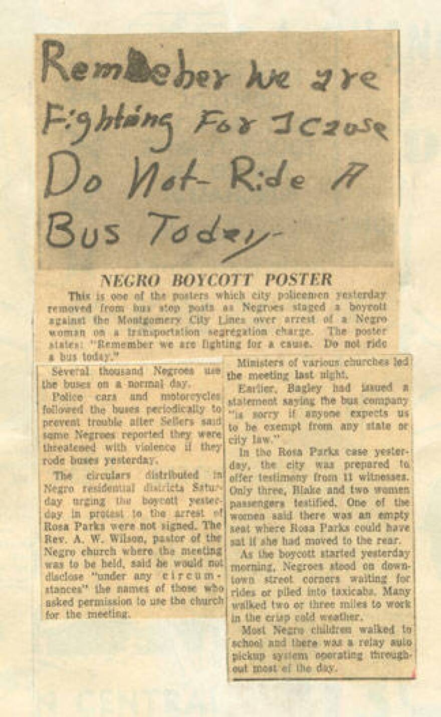 Montgomery Bus Boycott poster