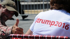 File photos of Trump supporters outside the Greensboro Coliseum Complex on Jun 15, 2016.