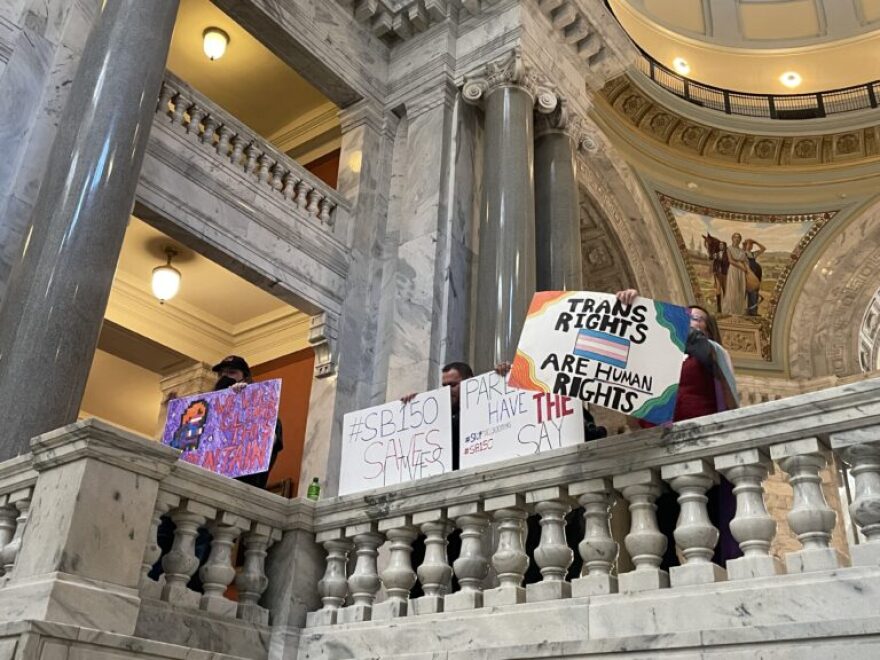 Protesters against SB 150 filled the Capitol earlier this year.