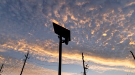 A Flock  license plate reader is seen along a public road, Thursday, Oct. 16, 2025, in Houston. 