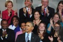 President Obama speaks Wednesday at Boston's Faneuil Hall about the implementation of the Affordable Care Act.