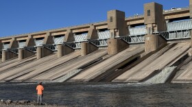 The U.S. Army Corps of Engineers opened two of Canton Lake's three sluice gates on Tuesday morning.