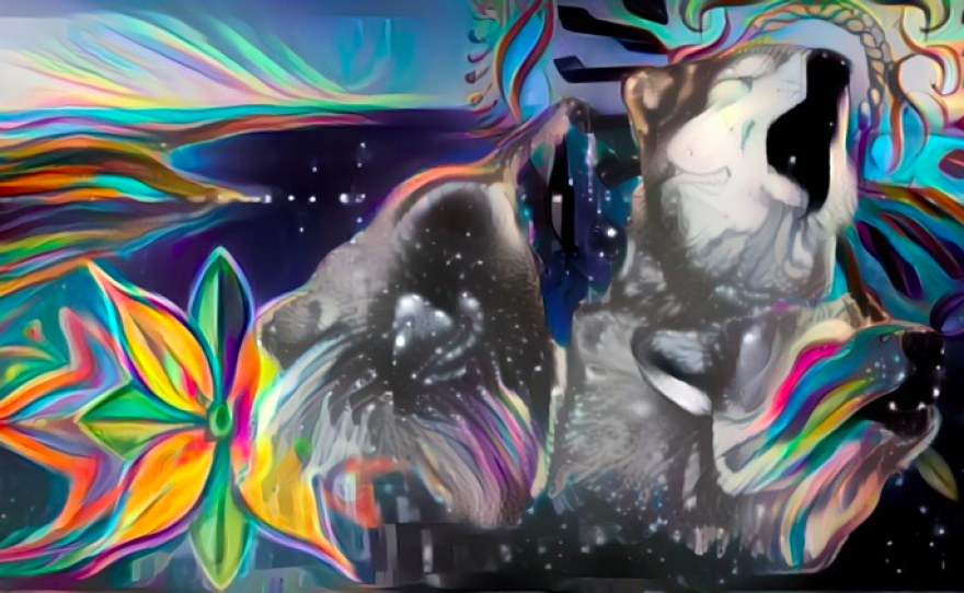 One of the concept paintings submitted by Colorado-based artist Bobby Lopez. He was selected by the Traverse City Arts Commission to honor Anishinabek culture in the Clinch Park tunnel mural.
