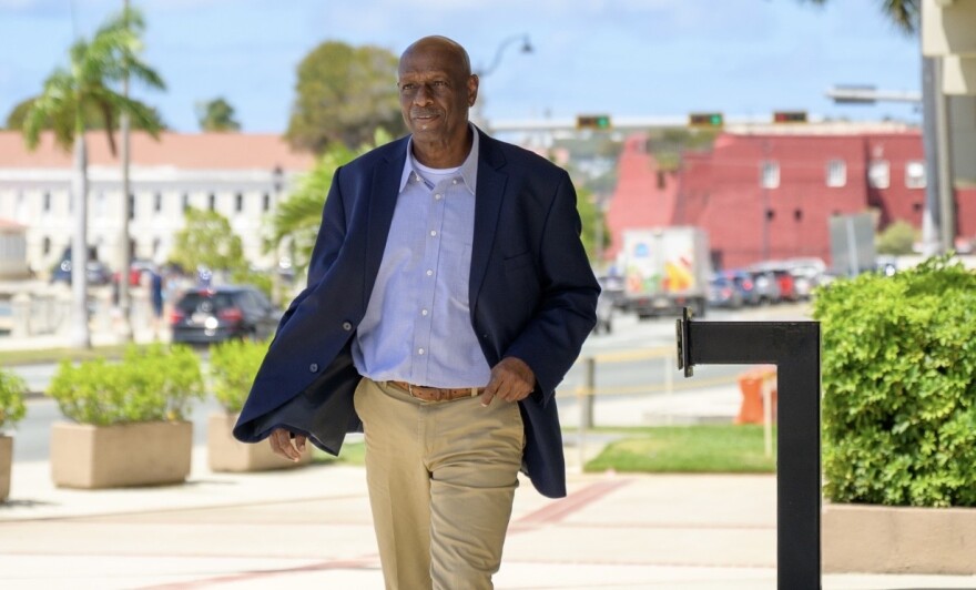 Carlton Dowe at District Court today on St. Thomas.