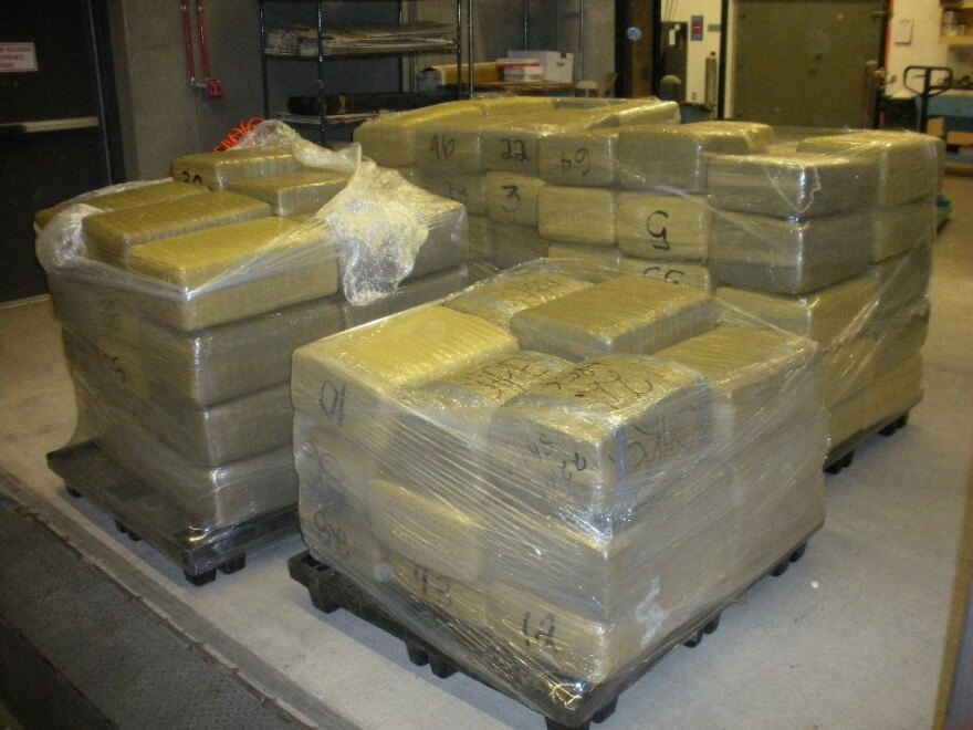 Customs agents found 105 bales of pot at a Nogales port.