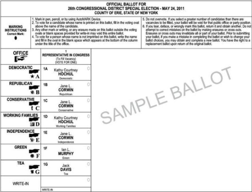 Special election, 26th Congressional District ballot