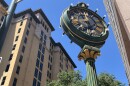 The top of the Hertzberg Clock, which now sits at the corner of N. St Mary's and Houston St. in front of the I.B.C. building in downtown San Antonio.