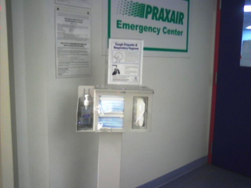 Flu precaution station in Children's Hospital