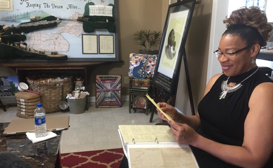 Betty Crawford, Bertha Burres' cousin, recently moved back to Marks. Her home is filled with original art depicting the mule train, and she's preserving journals Burres kept during the historic journey.