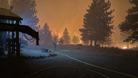 The Akawa Butte Fire, pictured on July 21, 2026.