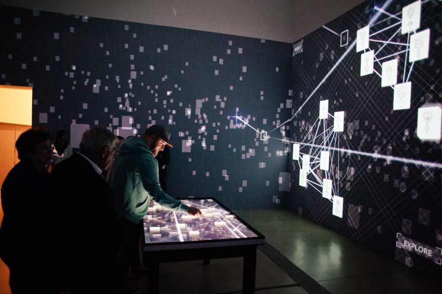 Exhibition room at Kota: Digital Excavations in African Art