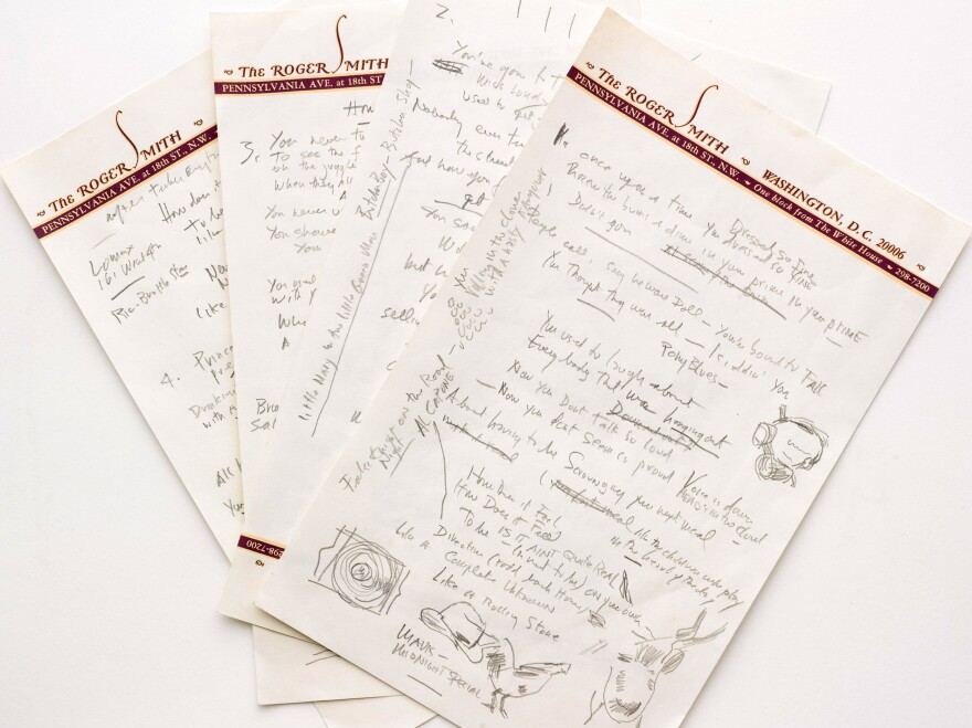 The full 4-page draft, in a photo released by Sotheby's.