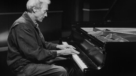 Clint Eastwood at the piano in Monterey, Calif.