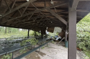 Part of the main shelter at Lake Lansing Park South collapsed after severe storms swept through Ingham County on Thursday, Sept. 3, 2026. Officials say the damaged portion will remain unusable for the rest of the season.