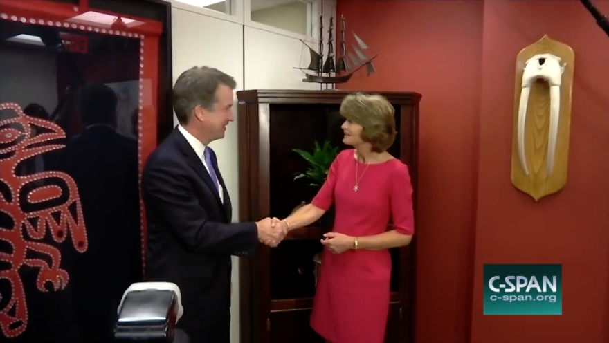 Supreme Court nominee Brett Kavanaugh and Sen. Lisa Murkowski met in August. (C-SPAN screen capture)