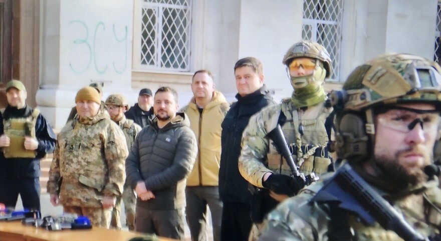 Volodymyr Zelensky visits Kherson, Ukraine.