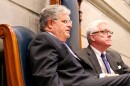 Senate Majority Leader Ron Richard, R-Joplin, and Lt. Gov. Peter Kinder, wait out the final hours of the Missouri Senate's session. Both men were strong proponents of "right to work" legislation, which is opposed strongly by labor unions.