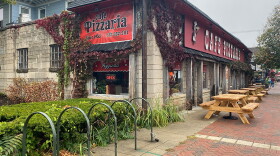 Outside Cafe Pizzaria, one of the Bloomington Restaurant Week participating restaurants