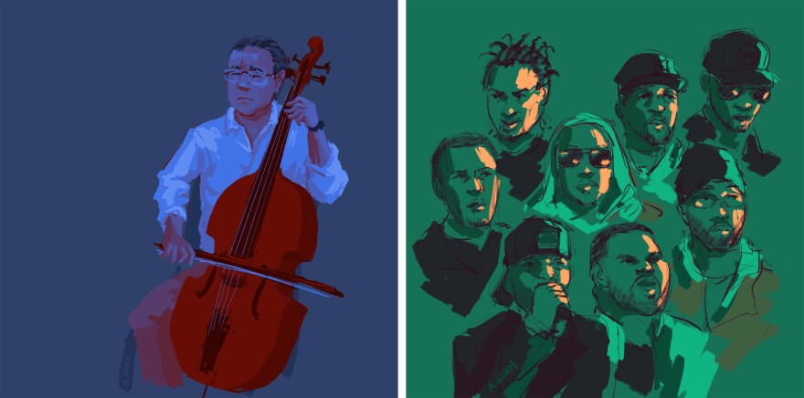 Left to right: Yo-Yo Ma, Wu-Tang Clan.