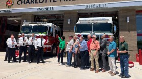 Charlotte firefighters celebrate the reopening of Firehouse 11.