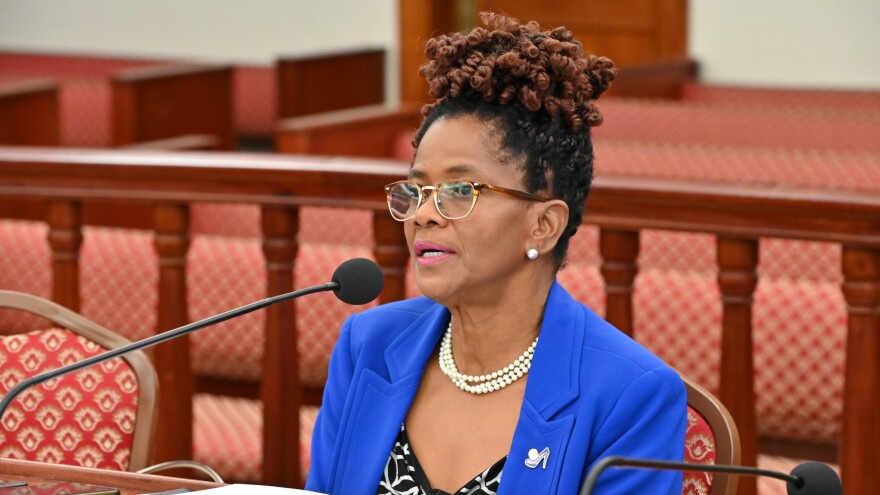 Vernice Gumbs, Virgin Islands Taxicab Commission executive director, testifies during the commission’s budget hearing before the Committee on Budget, Appropriations and Finance on July 12 in the Earle B. Ottley Legislative Hall on St. Thomas.