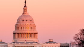 winter sunset US capitol