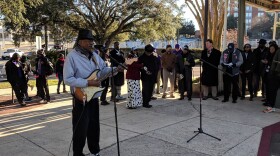 In years past, Tallahassee's MLK Day observance began at the C.K. Steele Bus Plaza where the great civil rights leader's youngest son, Darryl, sang songs of freedom and racial conciliation. This photo was taken in 2019. A year later, Darryl Steele would succumb to pneumonia.