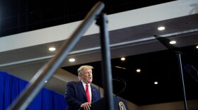 President Trump announced a partnership with two national pharmacy chains to administer coronavirus vaccines to nursing homes at an event in Fort Myers, Fla.