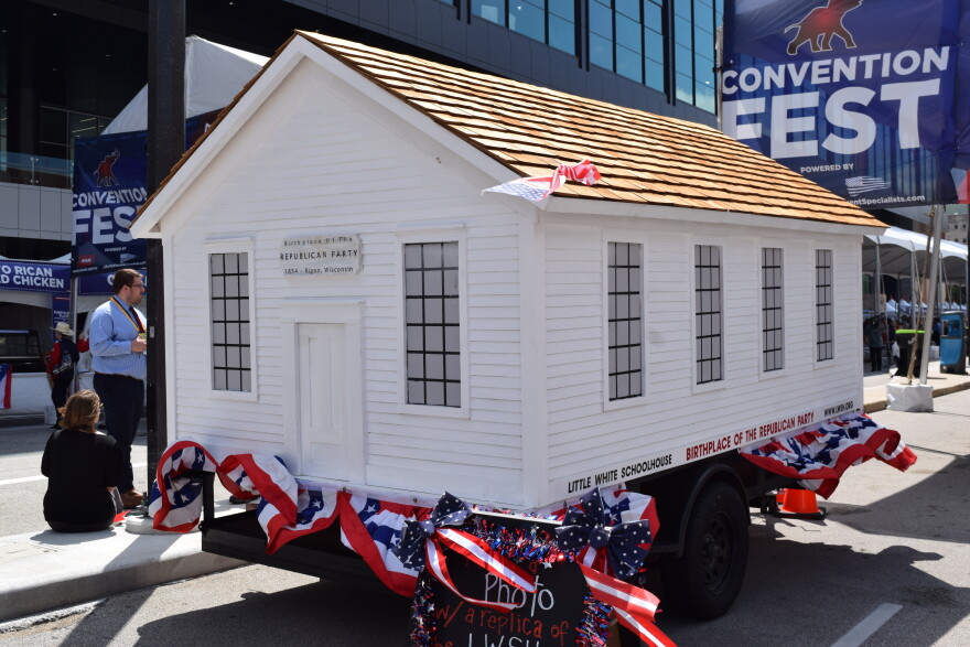A replica of the Little White Schoolhouse in Ripon, WI, where the Republican Party was born.