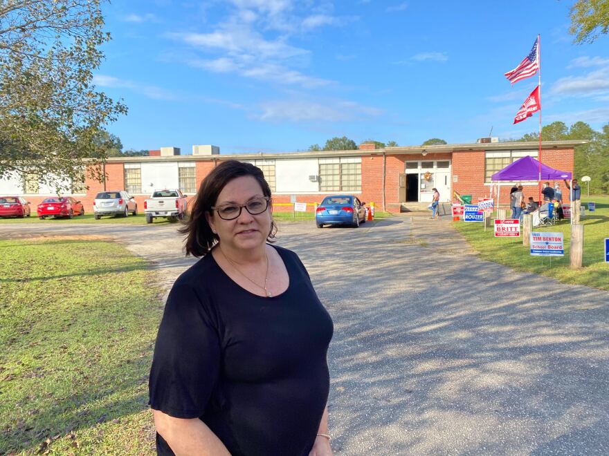 Dr. Sarah Lennon, a Bladenboro resident who voted on the first day of early voting.