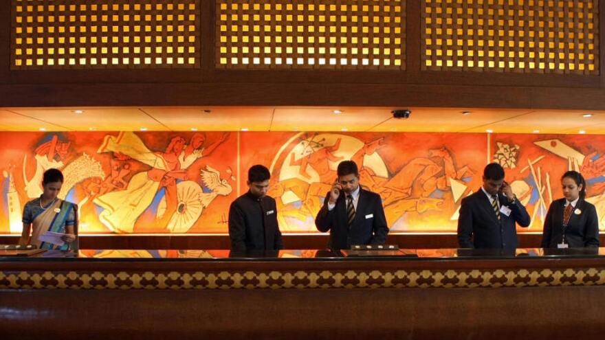 The reception area of the Taj Mahal Hotel reopened on Dec. 22, 2008, less than a month after devastating attacks that rocked India's financial and entertainment capital.