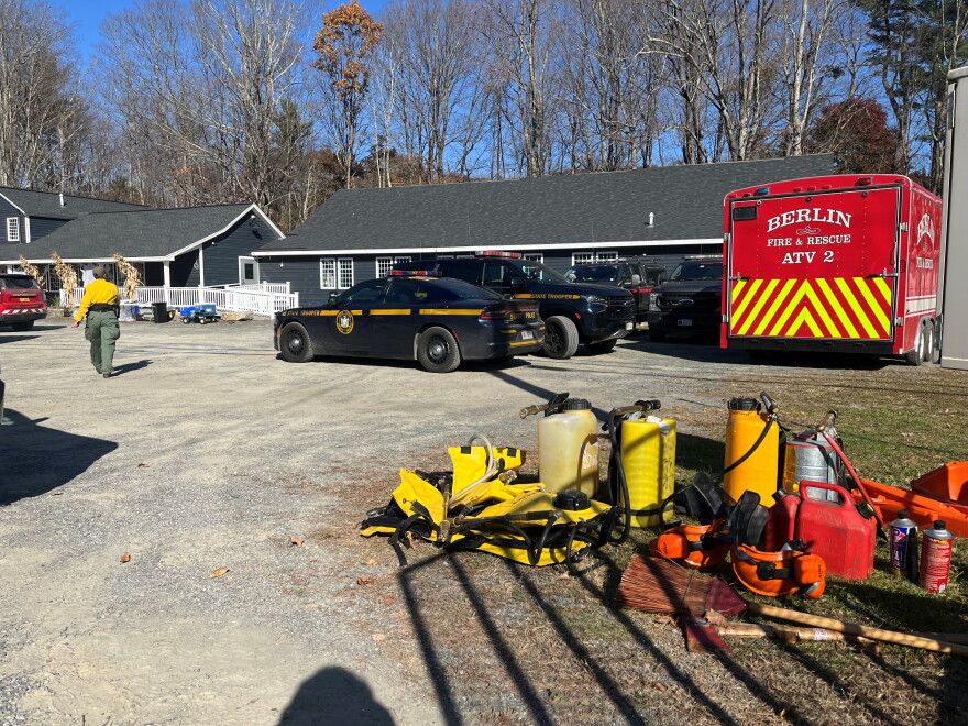 Fire and emergency crews set up operations at 17 Cherry Plain Square, a restaurant in Berlin, New York near the Massachusetts border.