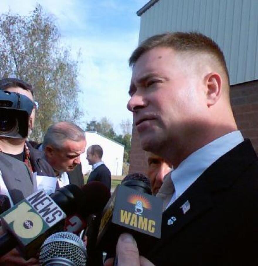 Congressman Chris Gibson (NY-20) speaks to reporters in Saratoga County [October 24, 2011]