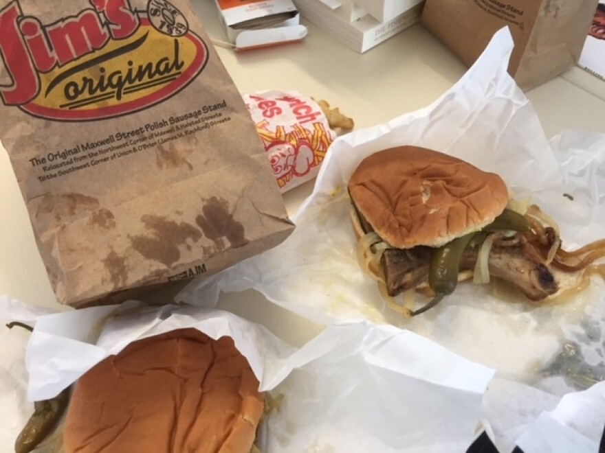 The bone stays in, the grease goes everywhere.