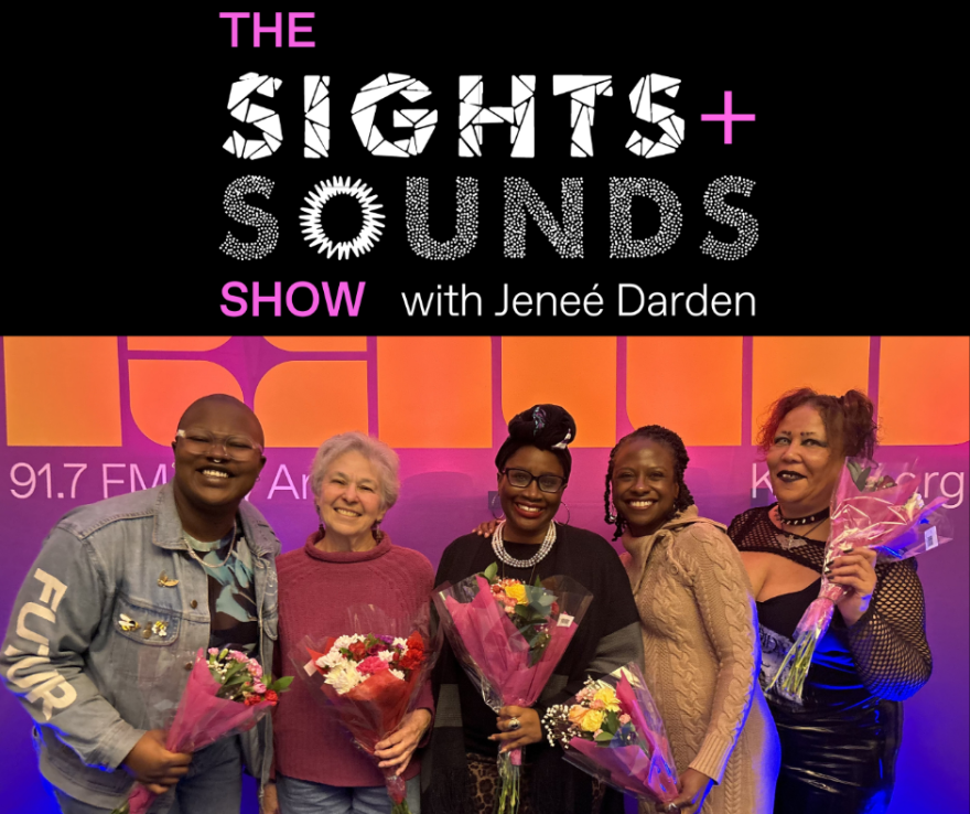 (L-R) Singer B. DeVeaux, poet Norma Smith, Host Jeneé Darden, poet Nazelah Jamison and writer Sumiko Saulson