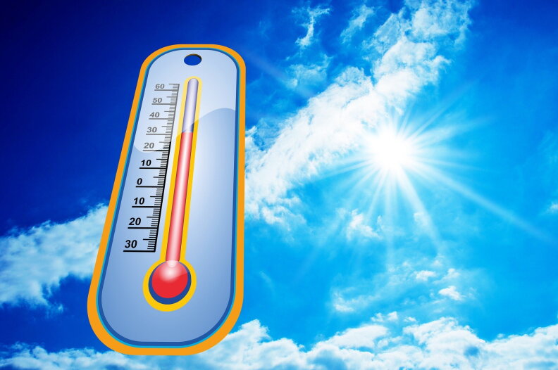 Thermometer in record heat