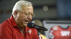  Buccaneers radio broadcaster Gene Deckerhoff will call his last game this season. 