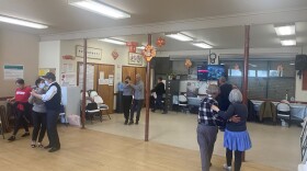 Class participants pair up to learn new steps each week.