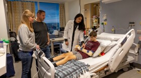Gavin Robitaille, injured in the Lewiston mass shooting on Oct. 26, 2023, was discharged from Mass General for Children in Boston Wednesday November 15, 2023. (Robitaille family)
