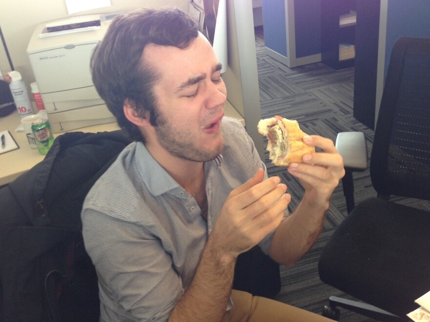 Intern Seth enjoys the Wrecking Ball.