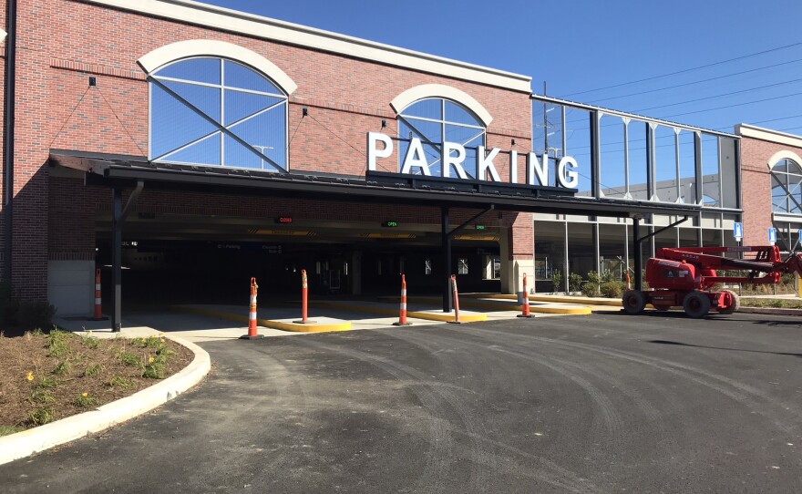 A garage entrance on Claymont.