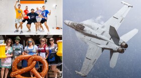 (Clockwise from top left) Dude Perfect, the Milwaukee Air & Water Show and German Fest.