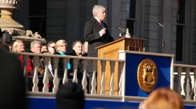 Governor Rick Snyder (R) on inauguration day, January 1st, 2011. The Governor has been in office, now, for six months.
