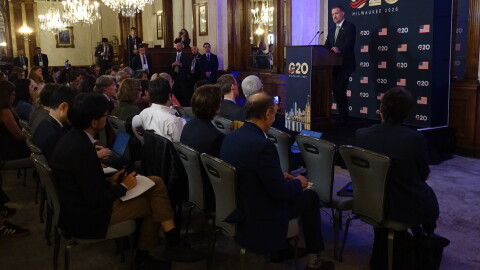 US trade representative Jamieson Greer addresses media at G20 meeting September 2, 2026.